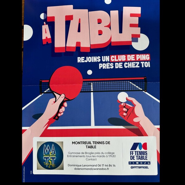 MONTREUIL L'ARGILLE TENNIS DE TA - club de Tennis de table (ping-pong) à BROGLIE